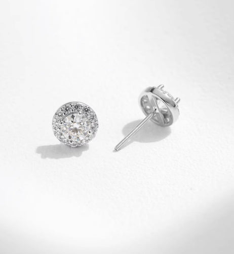 pendientes de moissanita de 1.00CT para mujer