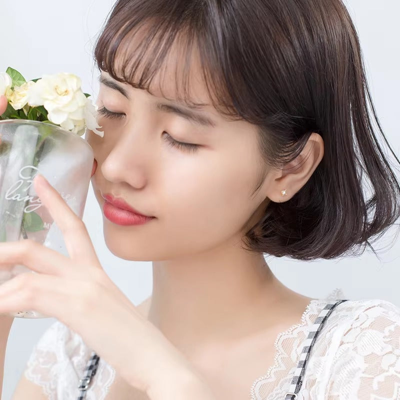 pendientes pequeños de Plata de Ley 925 con perlas naturales para mujer