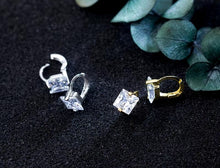 Load image into Gallery viewer, pendientes de aro de Plata de Ley 925 con zirconia cúbica