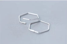 Load image into Gallery viewer, pendientes de aro de plata de primera ley para mujer, aretes pequeños