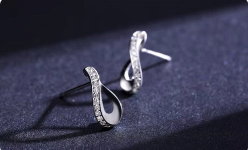 pendientes geométricos de Plata de Ley 925 auténtica para mujer