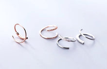 Load image into Gallery viewer, pendientes de plata de ley 925 con línea geométrica para mujer