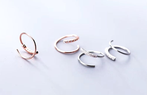 pendientes de plata de ley 925 con línea geométrica para mujer