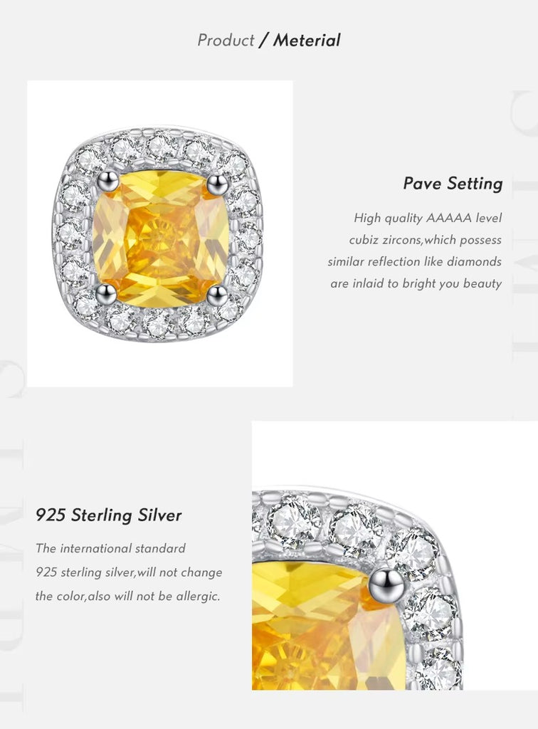 pendientes de plata de primera ley y Circonia cúbica para mujer