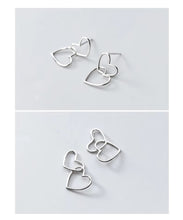 Cargar imagen en el visor de la galería, pendientes románticos de corazones a corazón para mujer