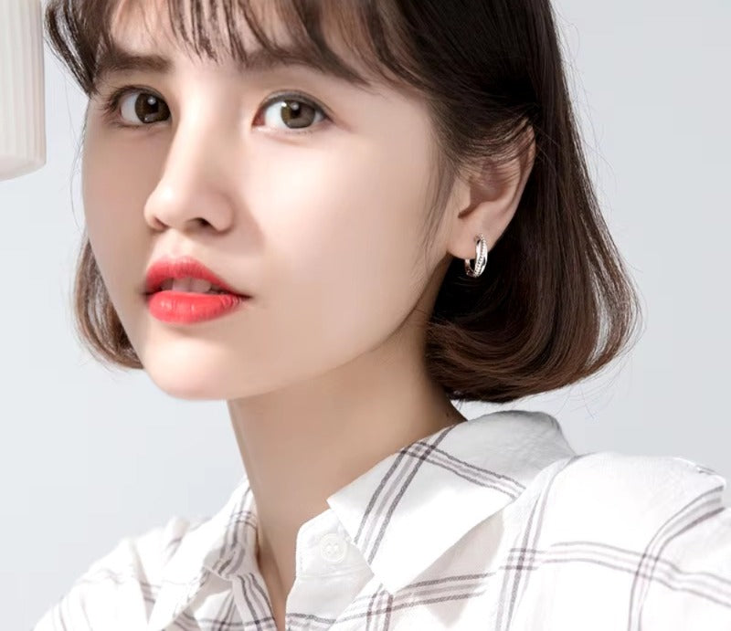 pendientes de plata de primera ley y circón para mujer