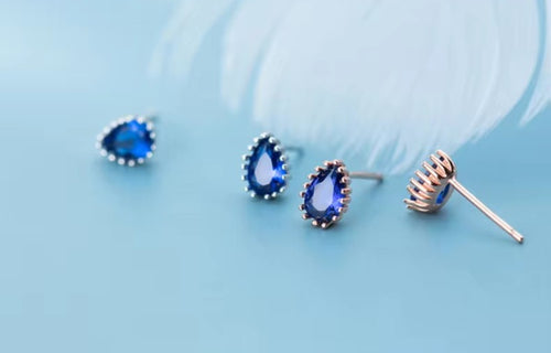 pendientes de plata de ley 925 con forma de diamante para mujer