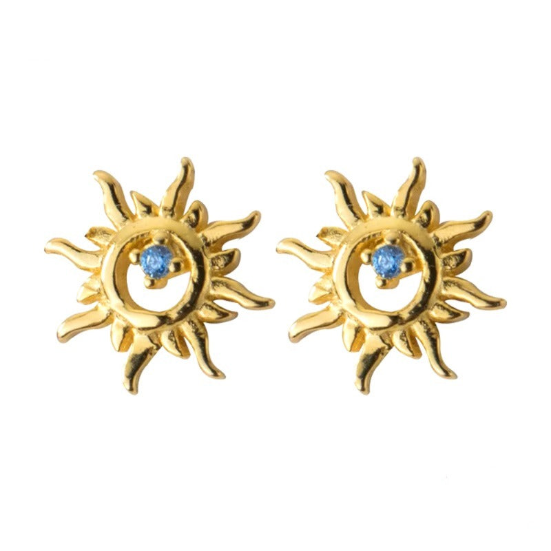 pendientes de plata de ley 925 con forma de Helios para mujer