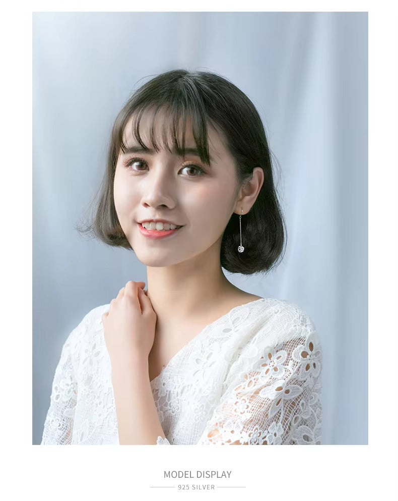 pendientes de gota de circonia cúbica para mujer, aretes de plata de ley 100% auténtica