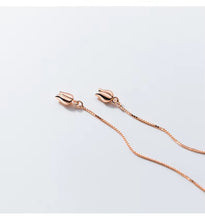 Load image into Gallery viewer, pendientes de gota de borla de cadena larga Rosa minimalista para mujer