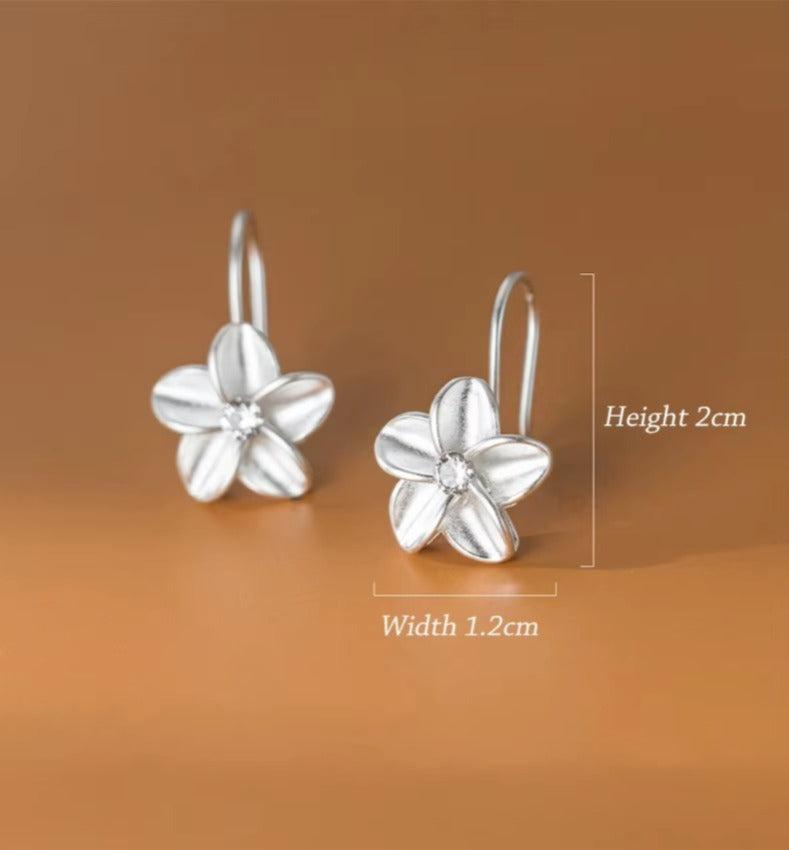 pendientes de plata de ley 925 con diseño de flores para mujer, joyería fina