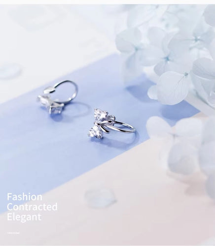 pendientes de plata de ley 925 con lazo, joyería fina de lujo para mujeres