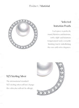 Load image into Gallery viewer, pendientes de plata de ley 925 con perlas de cristal, joyería fina hueca de lujo