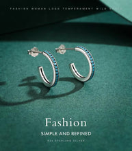 Cargar imagen en el visor de la galería, pendientes de tuerca de plata de ley 100% para mujer