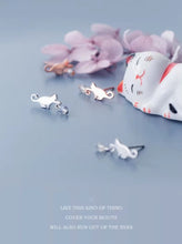 Load image into Gallery viewer, pendientes de plata de ley 100% con forma de gato