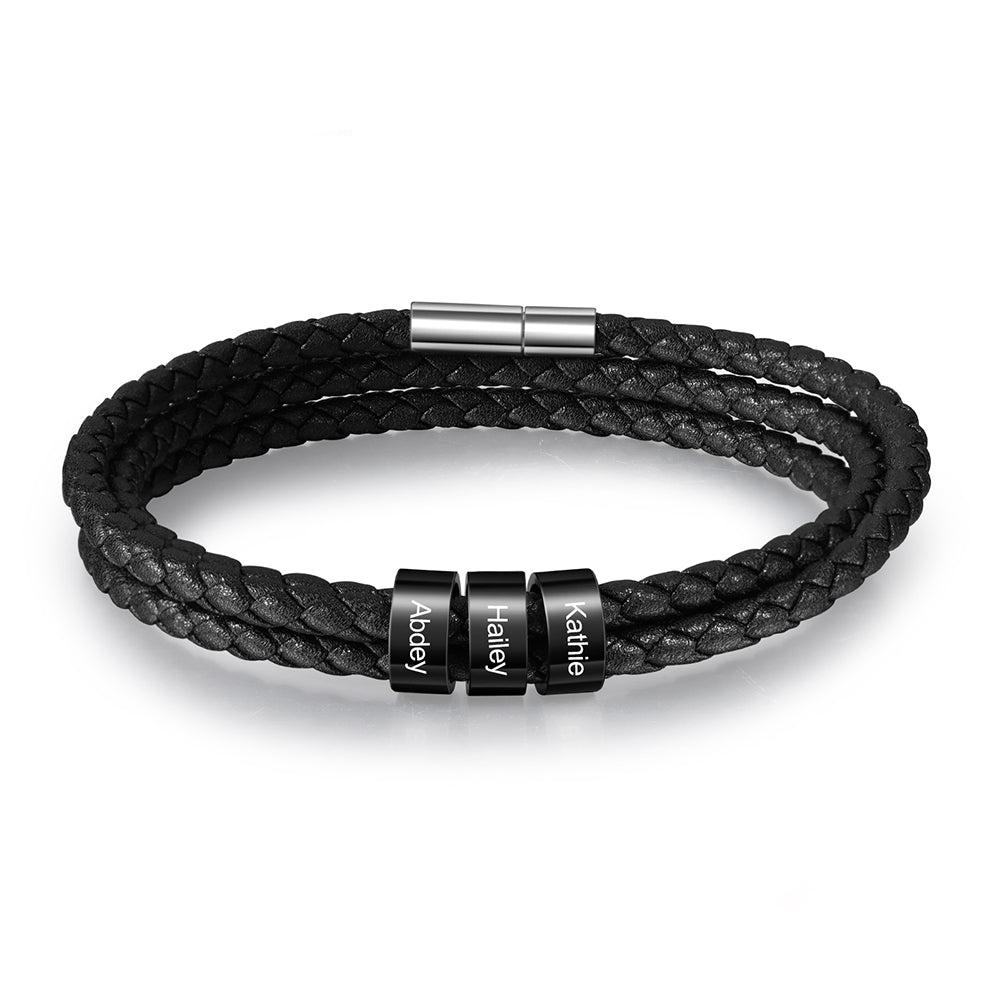 Pulsera de cuero personalizable para hombre