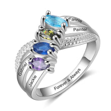 Load image into Gallery viewer, Anillos grabados personalizados con nombre de familia para mujer