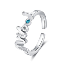 Load image into Gallery viewer, Anillos de plata de ley 925 con nombre personalizado para mujer