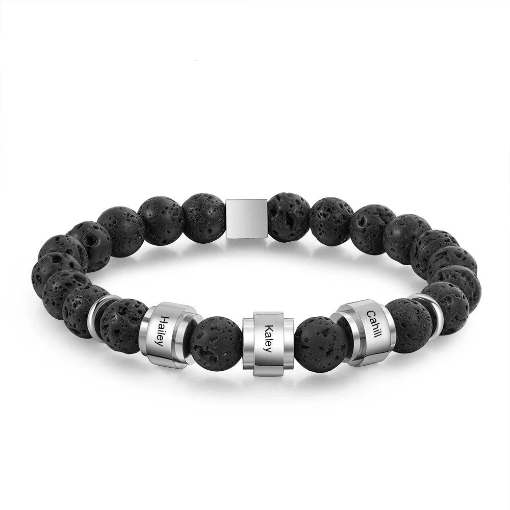 Pulsera de cuentas personalizable para hombre