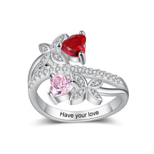 Load image into Gallery viewer, Anillo personalizado con grabado de mariposa para mujer