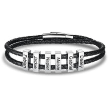 Load image into Gallery viewer, pulsera de cuero de acero inoxidable para hombre