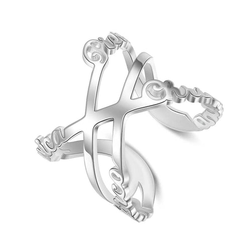 Anillos personalizados ajustables con nombre infinito para mujer