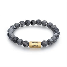Cargar imagen en el visor de la galería, Pulseras personalizadas con grabado de 4 lados para hombre