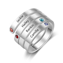 Load image into Gallery viewer, Anillos apilables de acero inoxidable personalizados para mujer