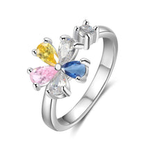 Load image into Gallery viewer, Elegante anillo abierto de flores personalizado para mujer