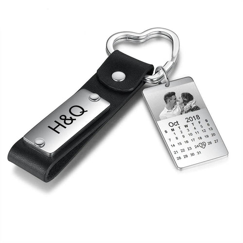 Llaveros de calendario de fotos personalizados para hombres