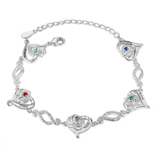 Load image into Gallery viewer, Pulsera de cadena de corazón con grabado de nombre personalizado