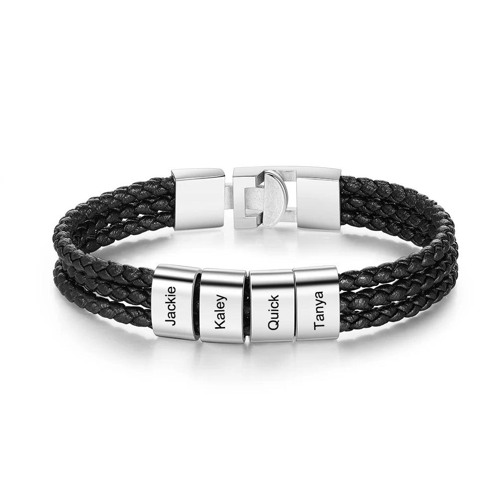 pulsera de cuero trenzado para hombre