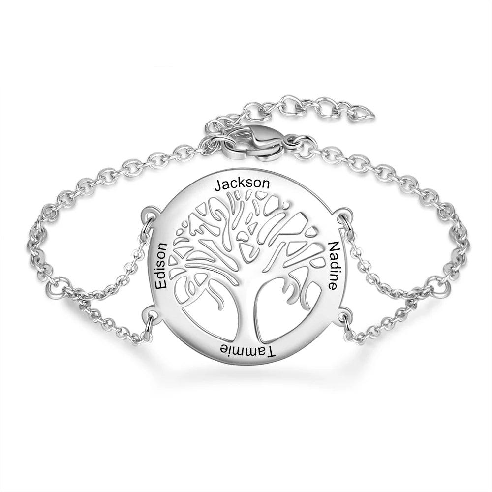 Pulseras personalizadas de árbol de la vida para mujer