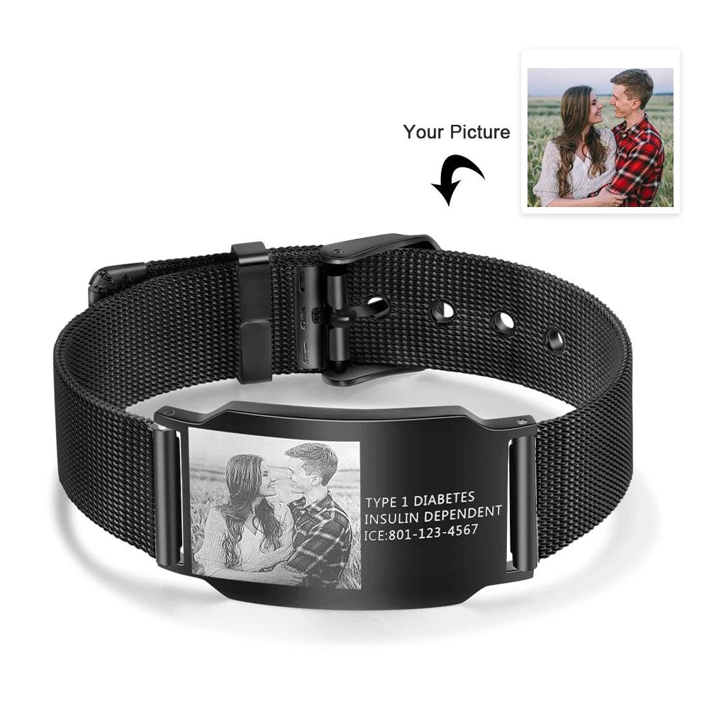 Pulsera con foto personalizada para hombre