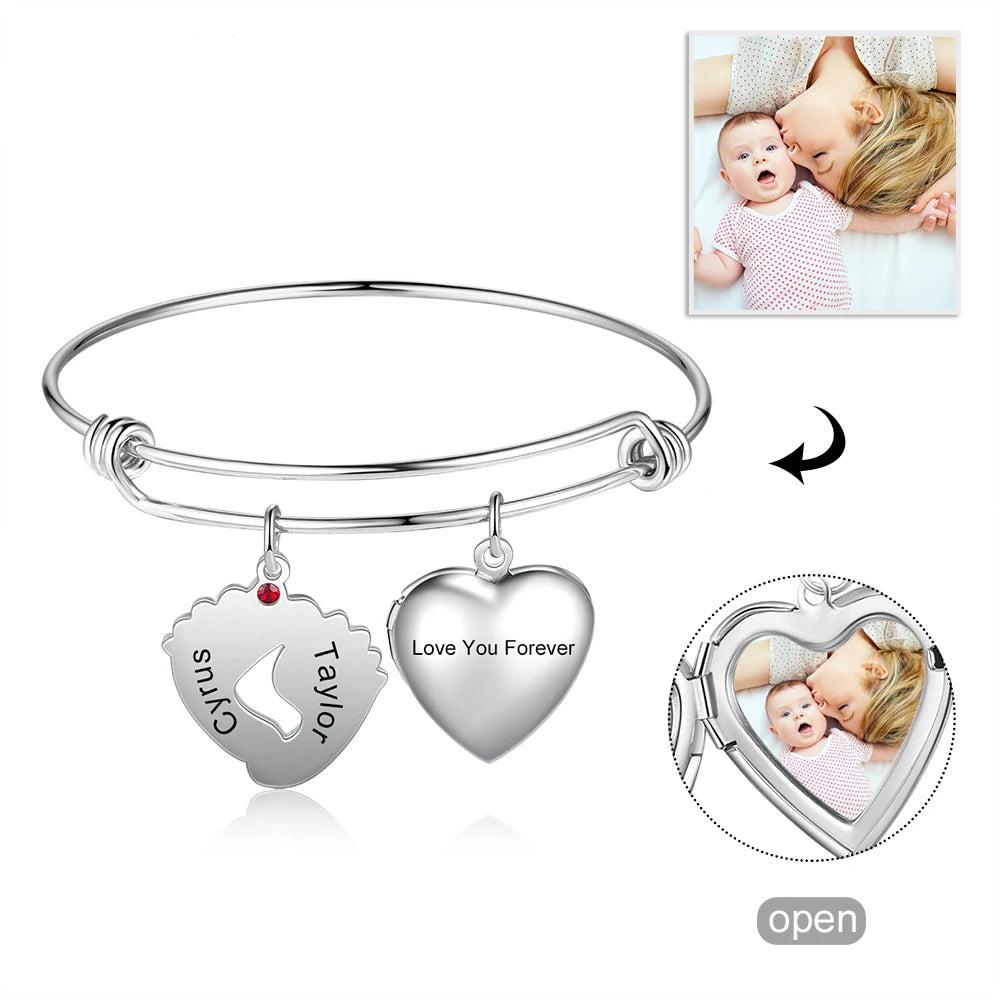 Pulseras personalizadas con foto de corazón