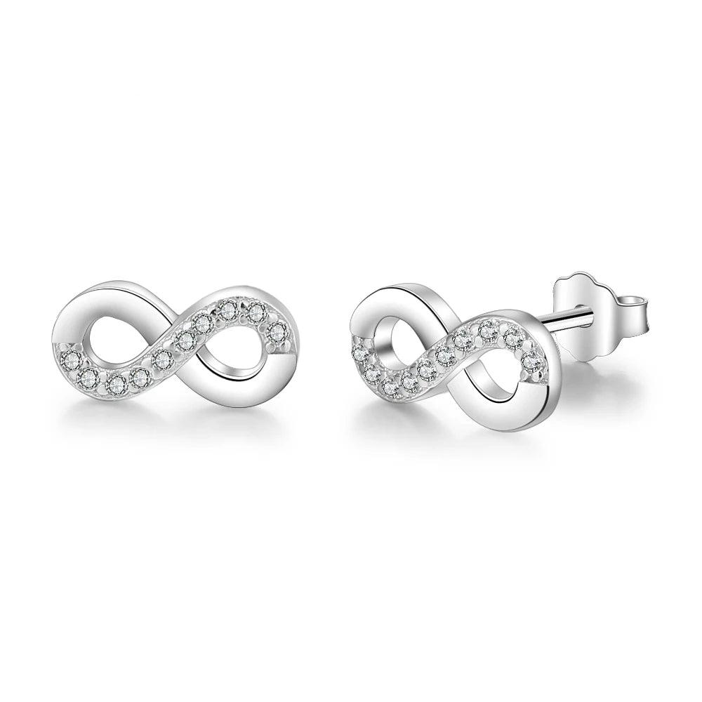 Infinity Love-pendientes de plata de ley 925 con circonita cúbica