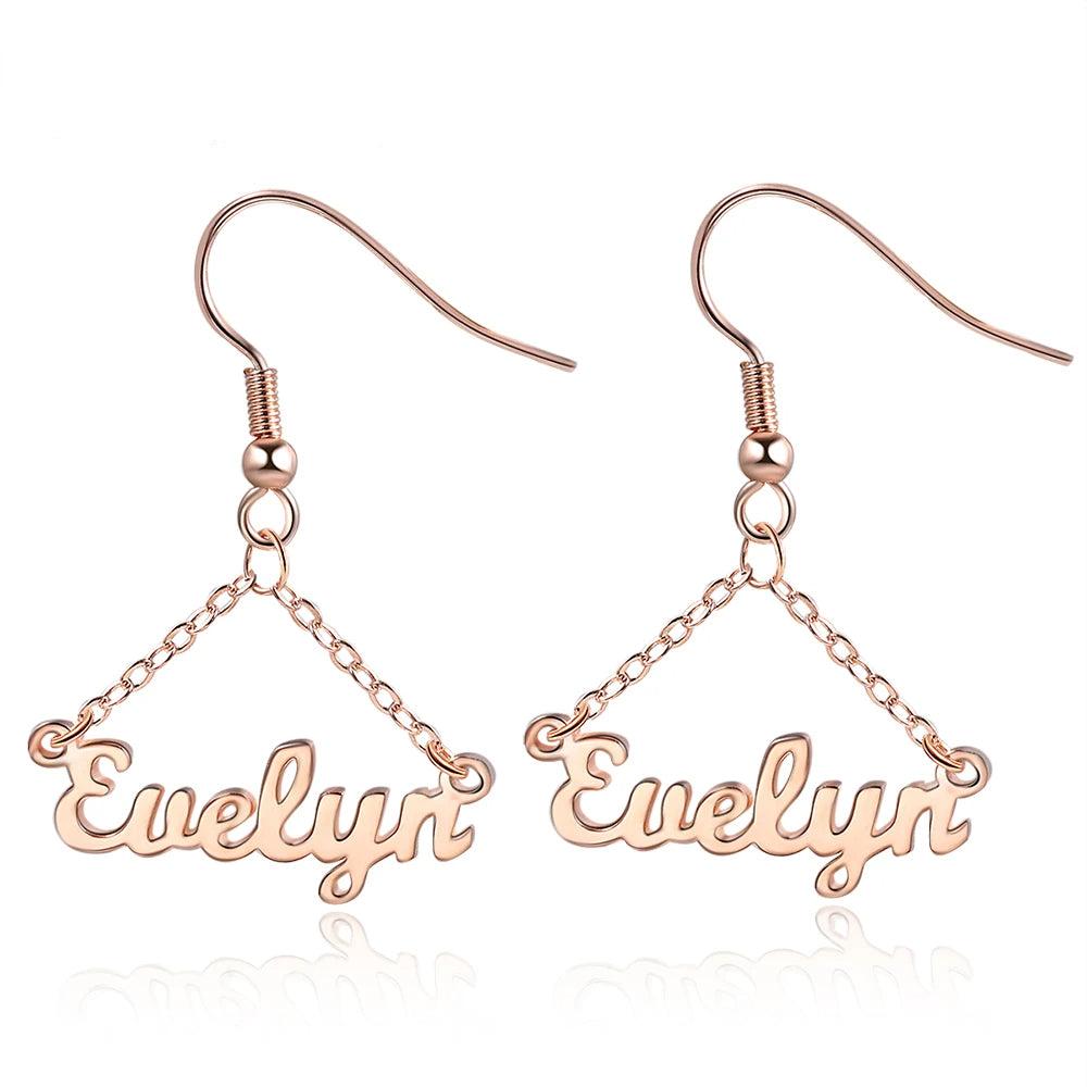 pendientes personalizados con nombre para mujer