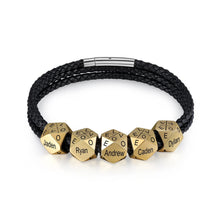 Load image into Gallery viewer, Pulsera de cuero con grabado personalizado para hombre