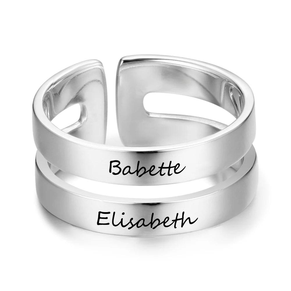 Regalo personalizado grabado nombre promesa anillos para mujeres personalizado BFF