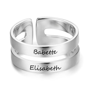 Regalo personalizado grabado nombre promesa anillos para mujeres personalizado BFF