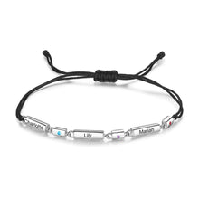 Cargar imagen en el visor de la galería, Pulsera de piedra natal con grabado de nombre personalizado para mujer