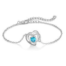 Cargar imagen en el visor de la galería, Pulseras con dijes de corazón entrelazado personalizadas para mujer