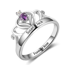Cargar imagen en el visor de la galería, Anillo de Plata de Ley 925 con nombre grabado