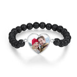 pulsera de acero inoxidable con diseño de corazón para hombre