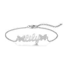 Load image into Gallery viewer, pulsera de plata de ley 925 con dos mariposas