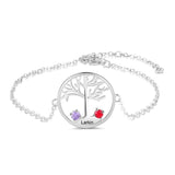 Pulsera personalizada con grabado del árbol de la vida para mujer