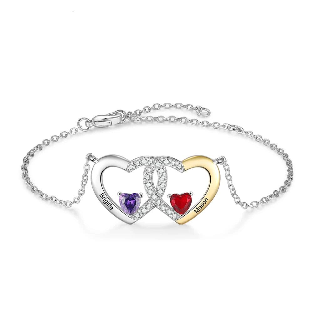 Pulsera de corazón de amor personalizada para el día de la madre para mujer