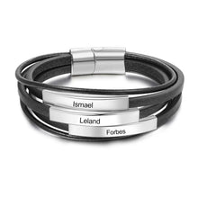 Load image into Gallery viewer, pulsera de cuero de acero inoxidable para hombre