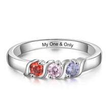 Load image into Gallery viewer, Anillos de promesa con nombre grabado personalizado para mujer