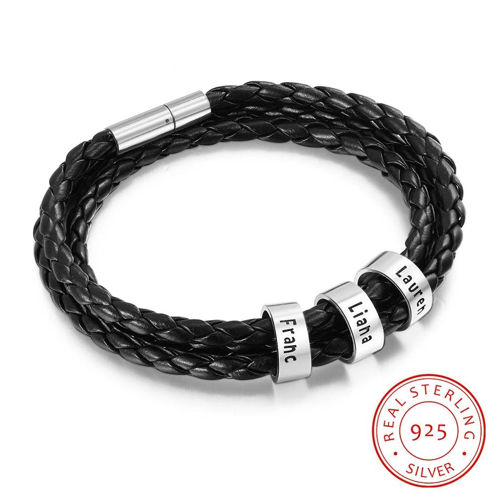 pulsera de plata de ley 925 para hombre